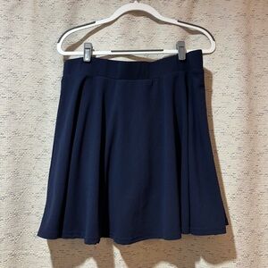 Navy Blue Plus-Size Skater Skirt / Skort with Inner Side Pocket